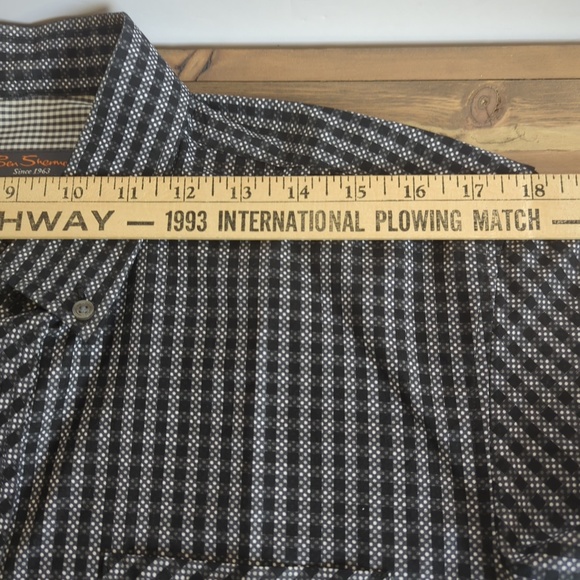 Ben Sherman Black and White Long Sleeve Button Down Shirt SZ M - Picture 12 of 14
